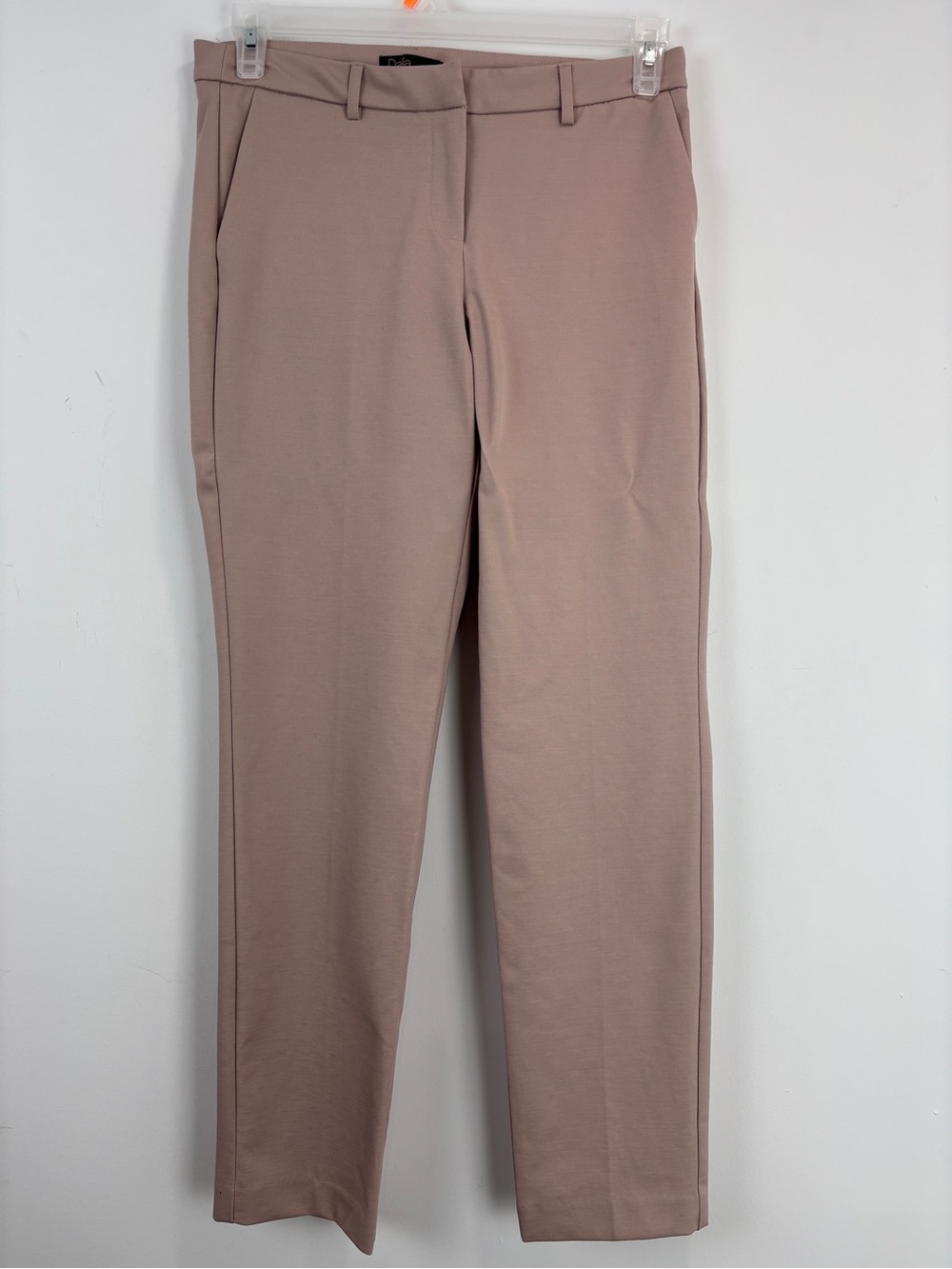Dalia Blush Pink Slim Straight Leg Career Pants Stretch Office Trousers Size 8